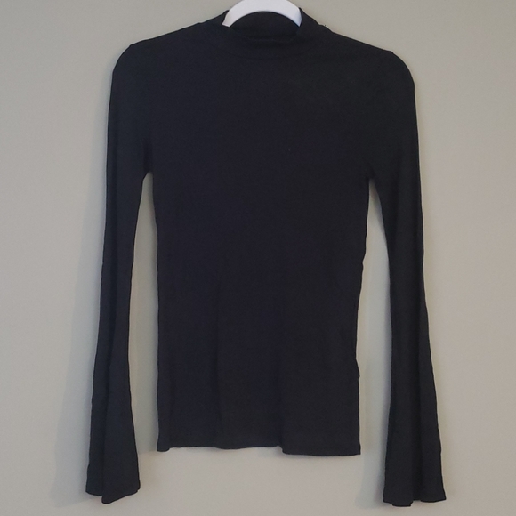 (NWOT) A&F black mock neck bell sleeves - Picture 1 of 5